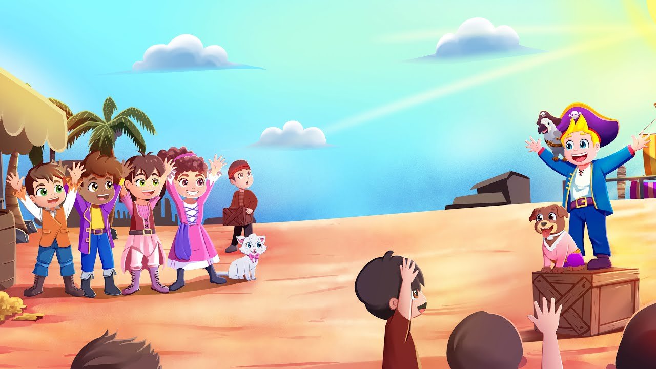 Heave Ho and Off We Go | A Fun Fun Trip on a Pirate Ship Song | 2D Low Stimulation | @BingoandDingo